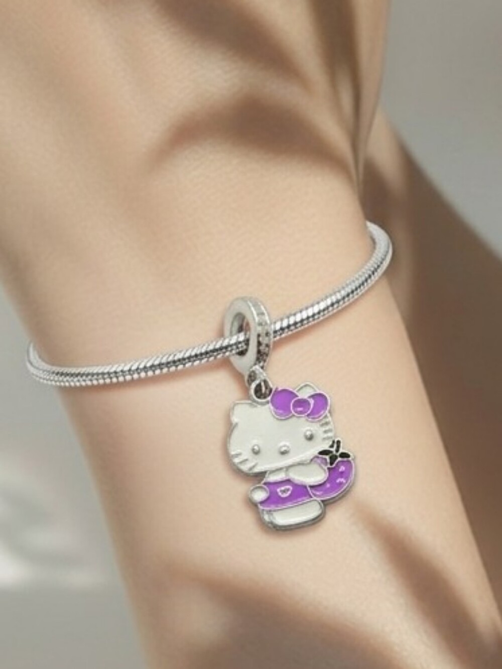 Hello Kitty Bracelet Charms Purple Dangle Sanrio Cat Bow Unicorn Girly Kawaii